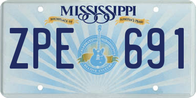 MS license plate ZPE691
