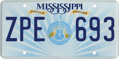 MS license plate ZPE693