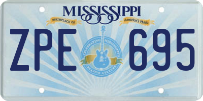 MS license plate ZPE695