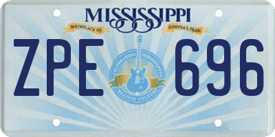 MS license plate ZPE696