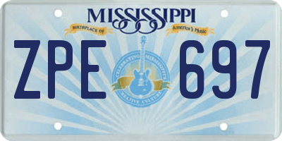 MS license plate ZPE697