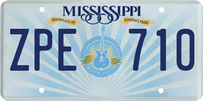 MS license plate ZPE710