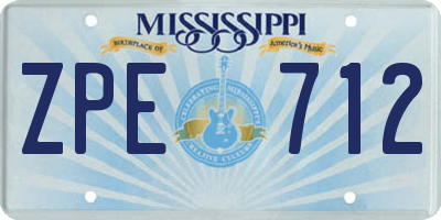 MS license plate ZPE712