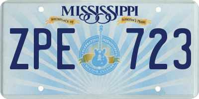 MS license plate ZPE723