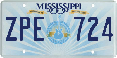 MS license plate ZPE724