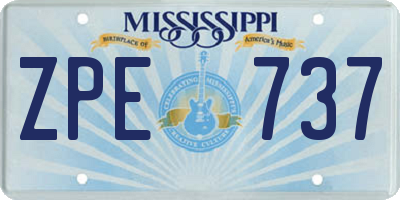 MS license plate ZPE737