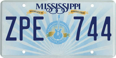 MS license plate ZPE744