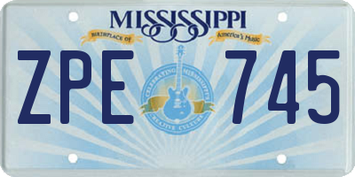 MS license plate ZPE745