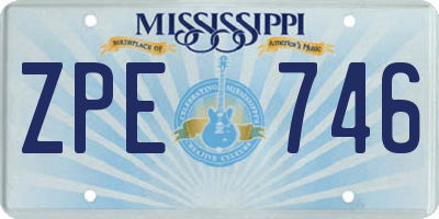 MS license plate ZPE746