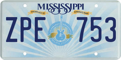 MS license plate ZPE753