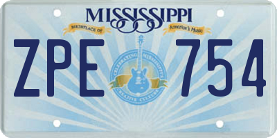 MS license plate ZPE754