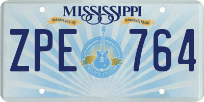 MS license plate ZPE764