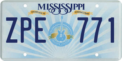 MS license plate ZPE771