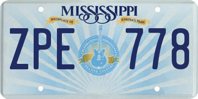MS license plate ZPE778