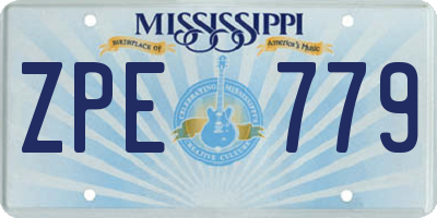 MS license plate ZPE779