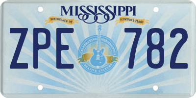 MS license plate ZPE782