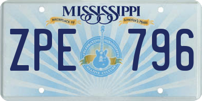 MS license plate ZPE796