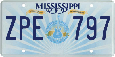 MS license plate ZPE797