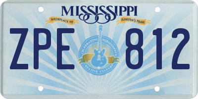 MS license plate ZPE812