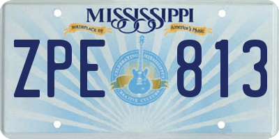 MS license plate ZPE813