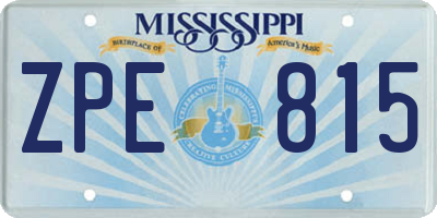MS license plate ZPE815
