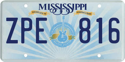 MS license plate ZPE816