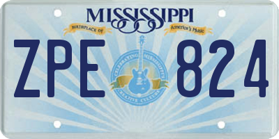 MS license plate ZPE824