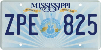 MS license plate ZPE825