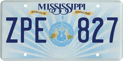 MS license plate ZPE827