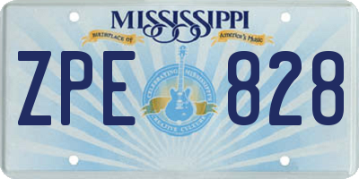 MS license plate ZPE828