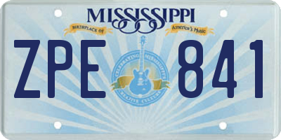 MS license plate ZPE841