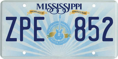 MS license plate ZPE852