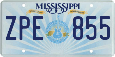 MS license plate ZPE855