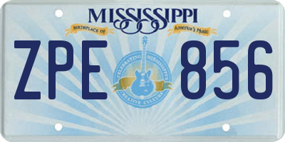 MS license plate ZPE856