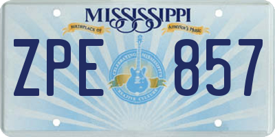 MS license plate ZPE857