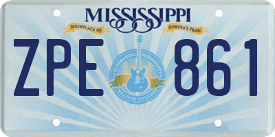 MS license plate ZPE861
