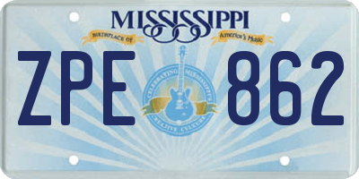 MS license plate ZPE862
