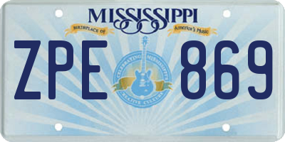 MS license plate ZPE869