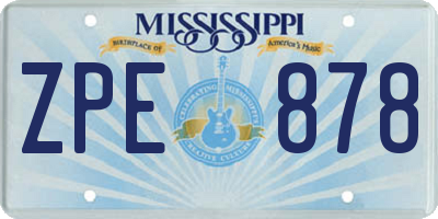 MS license plate ZPE878