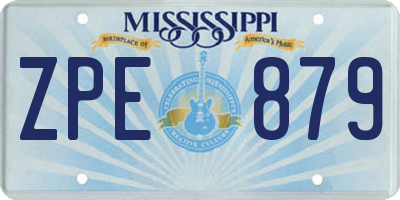 MS license plate ZPE879