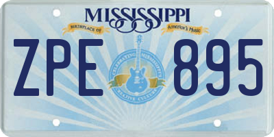 MS license plate ZPE895