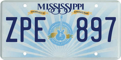 MS license plate ZPE897