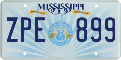 MS license plate ZPE899