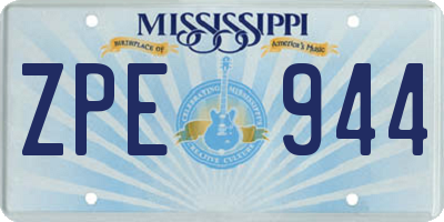 MS license plate ZPE944