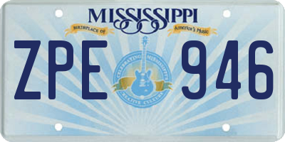 MS license plate ZPE946