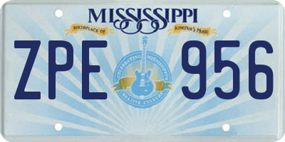 MS license plate ZPE956