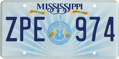MS license plate ZPE974