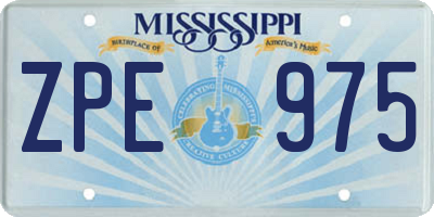 MS license plate ZPE975