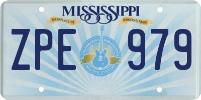 MS license plate ZPE979