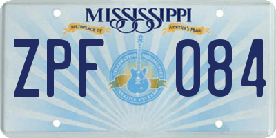 MS license plate ZPF084